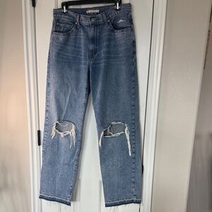 Levi 94 Baggy factory distressing Classic Blue Distressed women’s blue Jeans